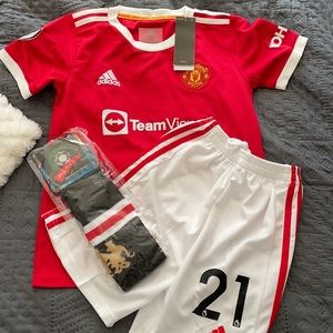 Manchester United youth soccer uniform